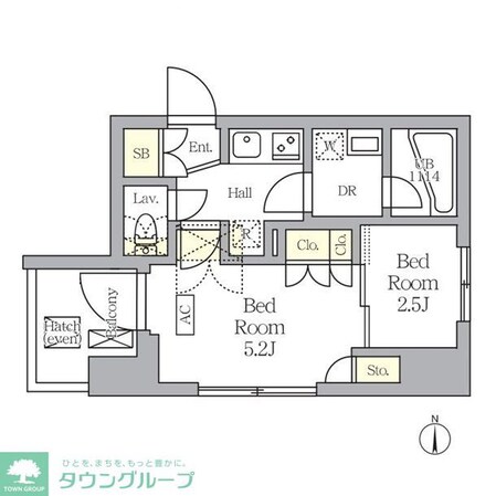アジールコート王子の物件間取画像